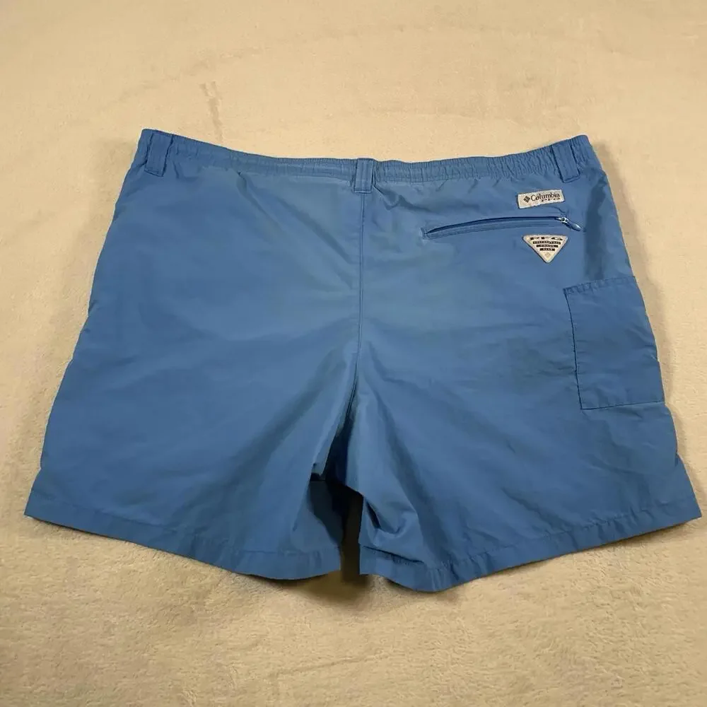 Columbia Swim‎ Trunks Mens Large Blue Board Shorts Omni Shield Outdoors Swimming